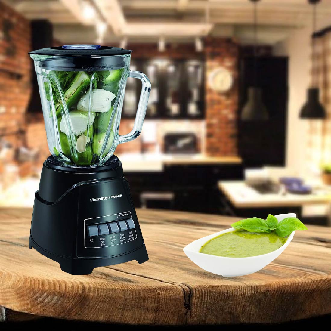 LICUADORA 10VEL 1.2LT VASO DE VIDRIO POWER ELITE NEGRA HAMILTON BEACH