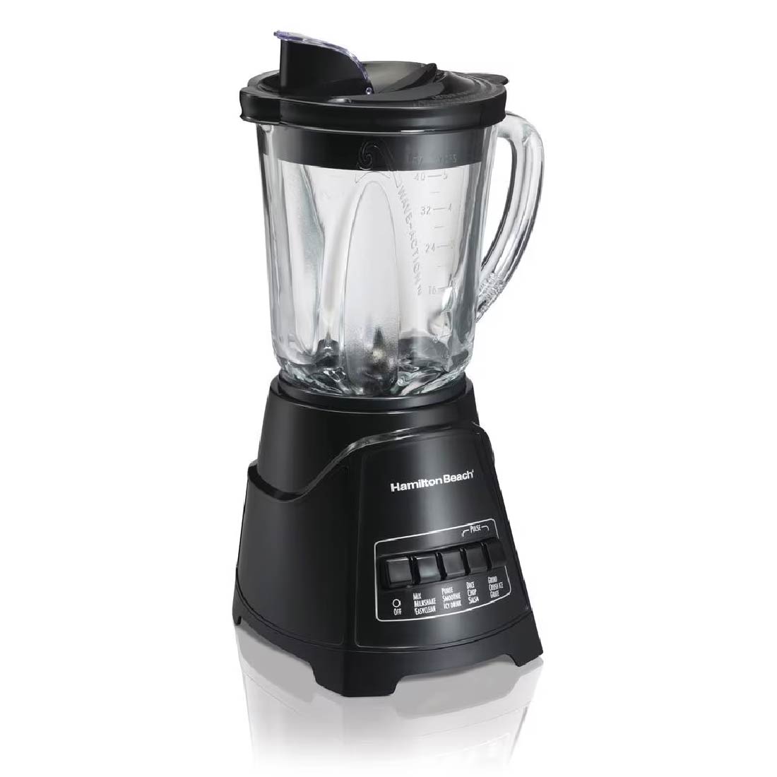 LICUADORA 10VEL 1.2LT VASO DE VIDRIO POWER ELITE NEGRA HAMILTON BEACH