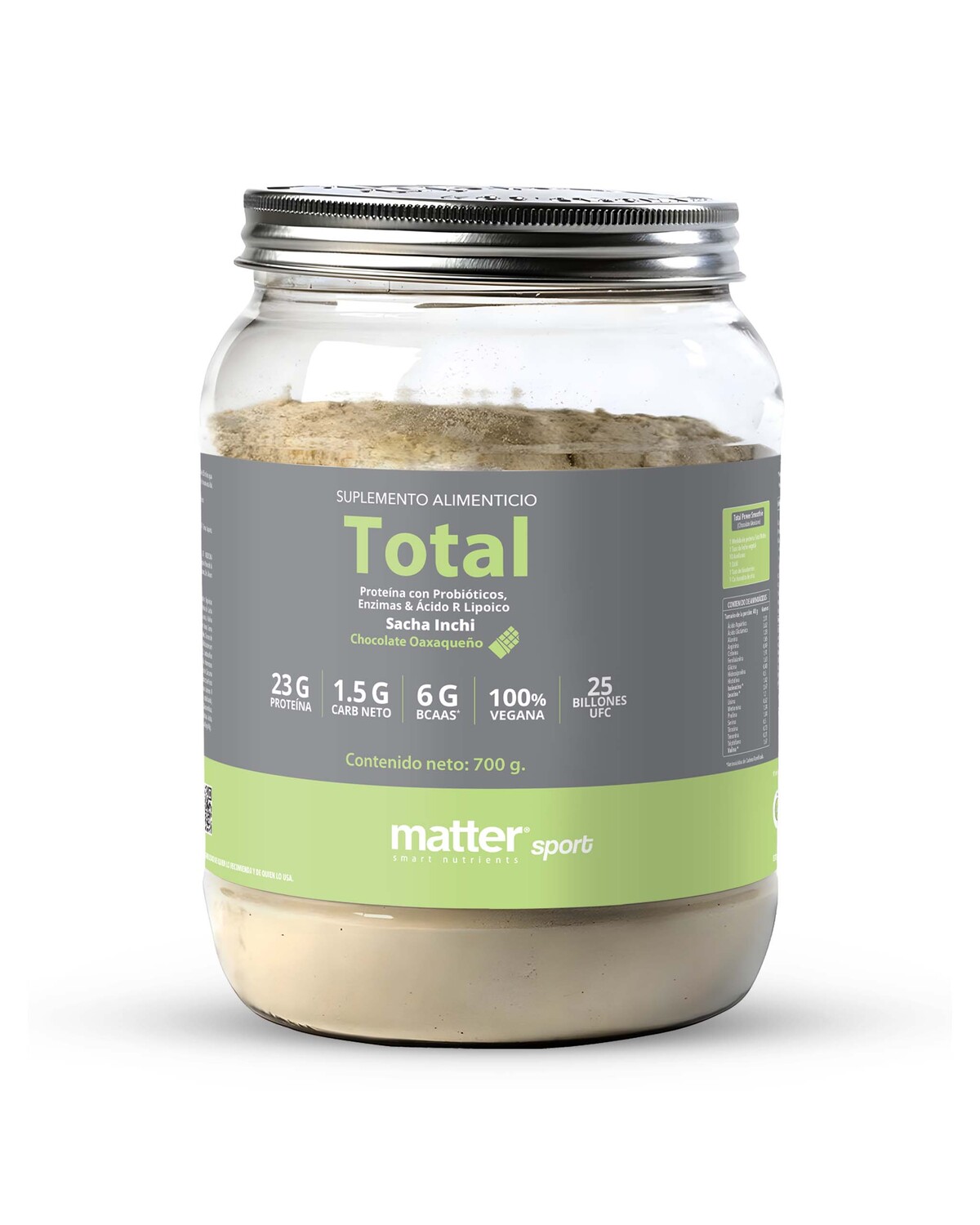 Proteína Sacha Inchi Probioticos Enzimas Total Matter Sport 
