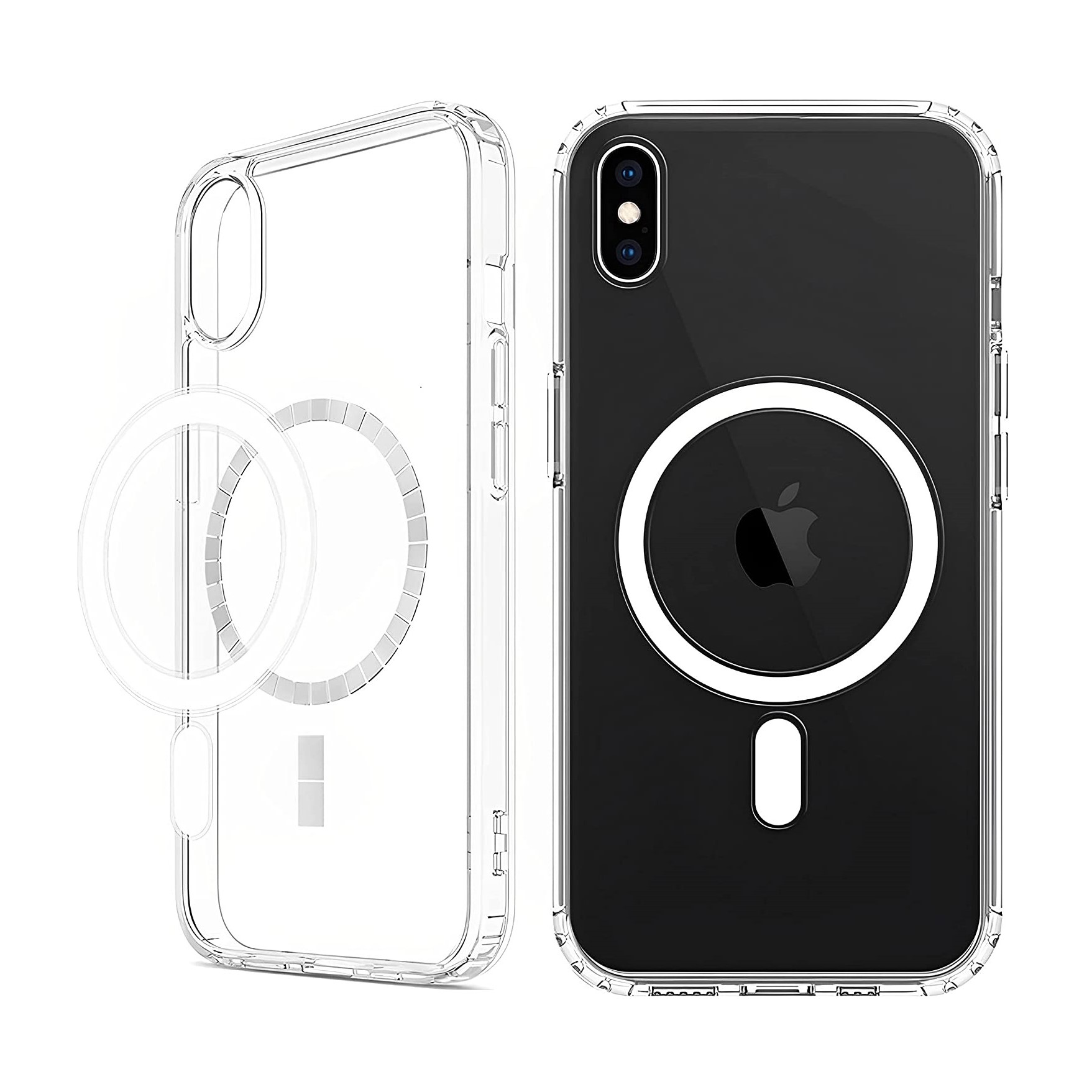 Funda Protector para iPhone XR de 6.1" Case Minimalista Transparente con Carga Magnética e inalámbrica Compatible con Magsafe (2023) Carcasa a Prueba de Golpes de Uso Rudo Anti-Amarillo