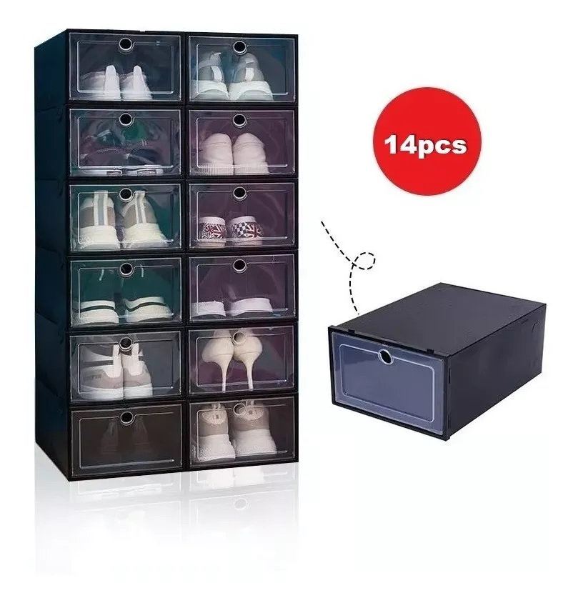 14 Piezas Cajas Organizadoras Apilables Para Zapatos