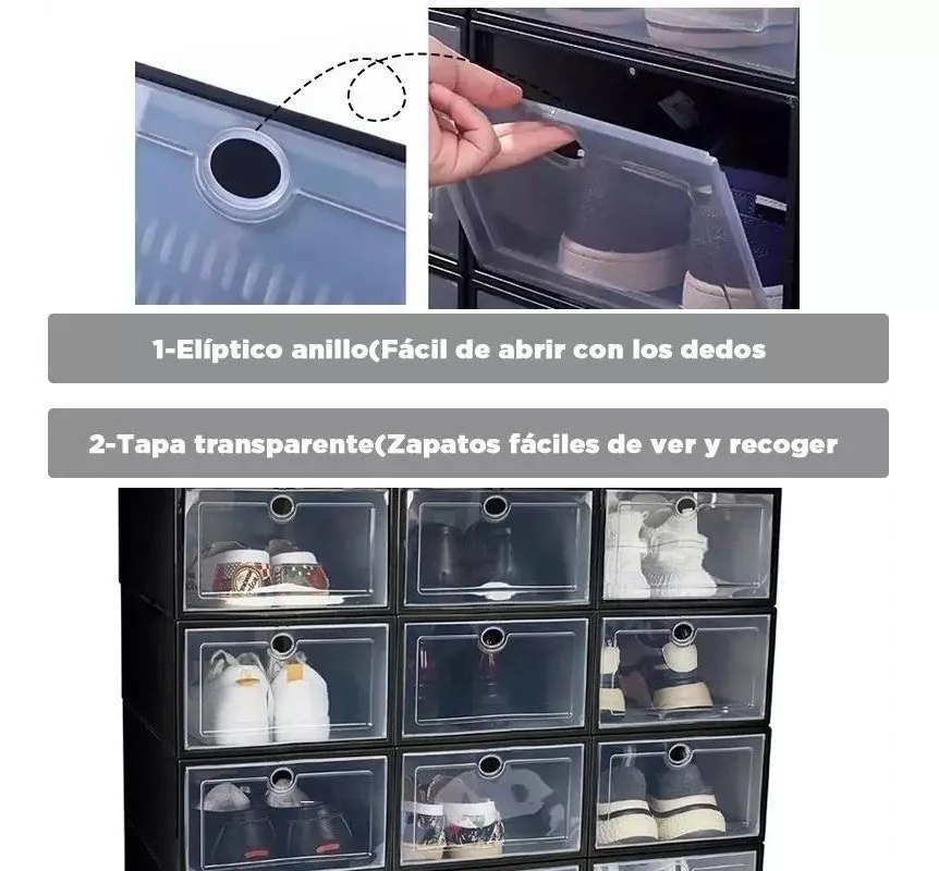 14 Piezas Cajas Organizadoras Apilables Para Zapatos
