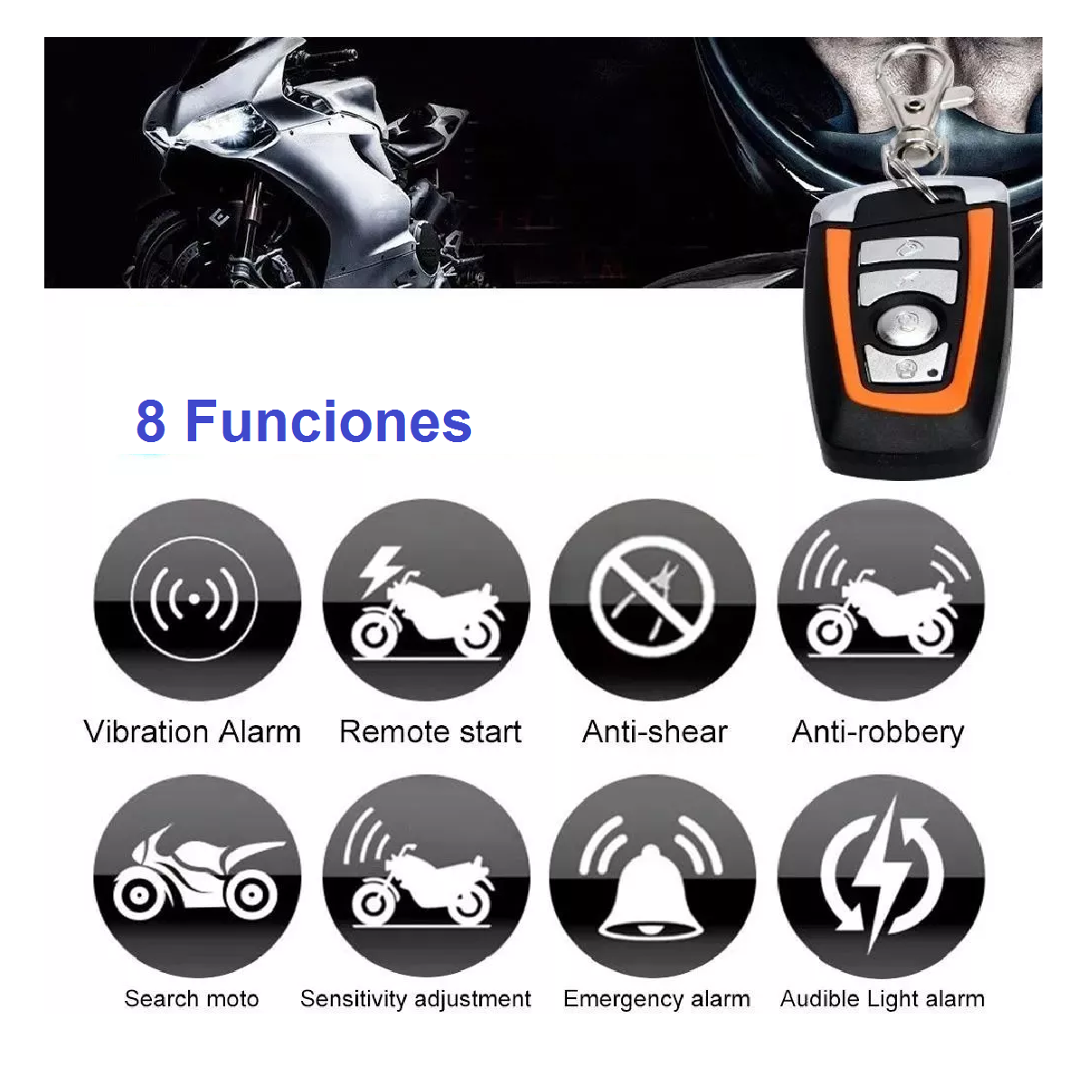 Alarma Arranque Control Remoto Para Moto Seguridad Antirrobo
