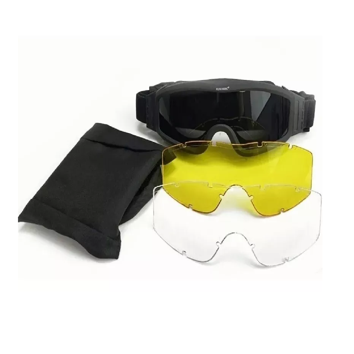 Googles Tácticos De Protección Moto 3 Micas Intercambiables Negro