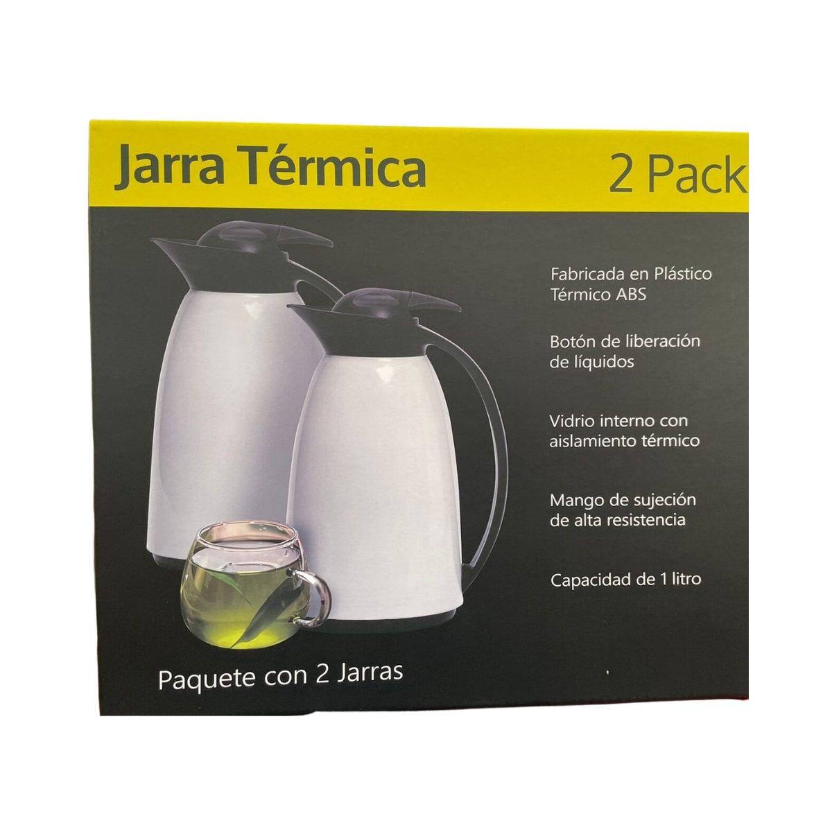 2 Jarras Térmicas Unimat 980027055 Capacidad 1 Litro - Blanco
