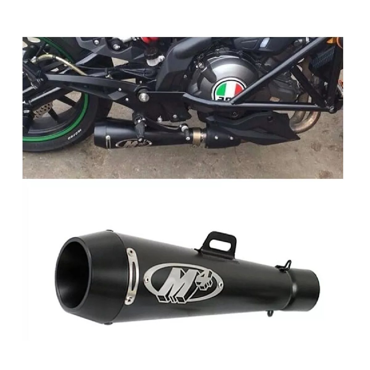 Escape Moto Deportivo 51mm Acero Inoxidable Y Silenciador M4 Negro