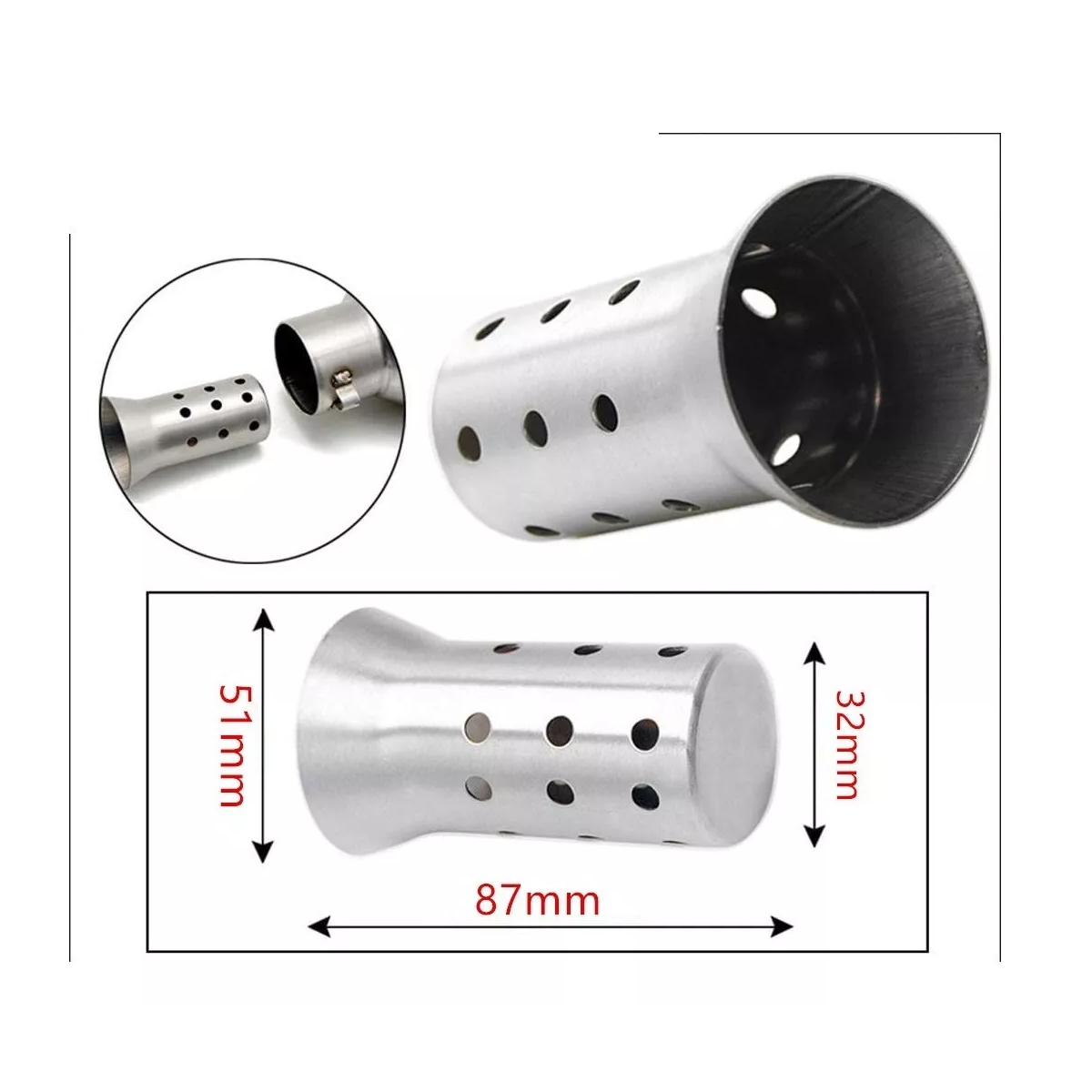 Escape Moto Deportivo 51mm Acero Inoxidable Y Silenciador M4 Negro