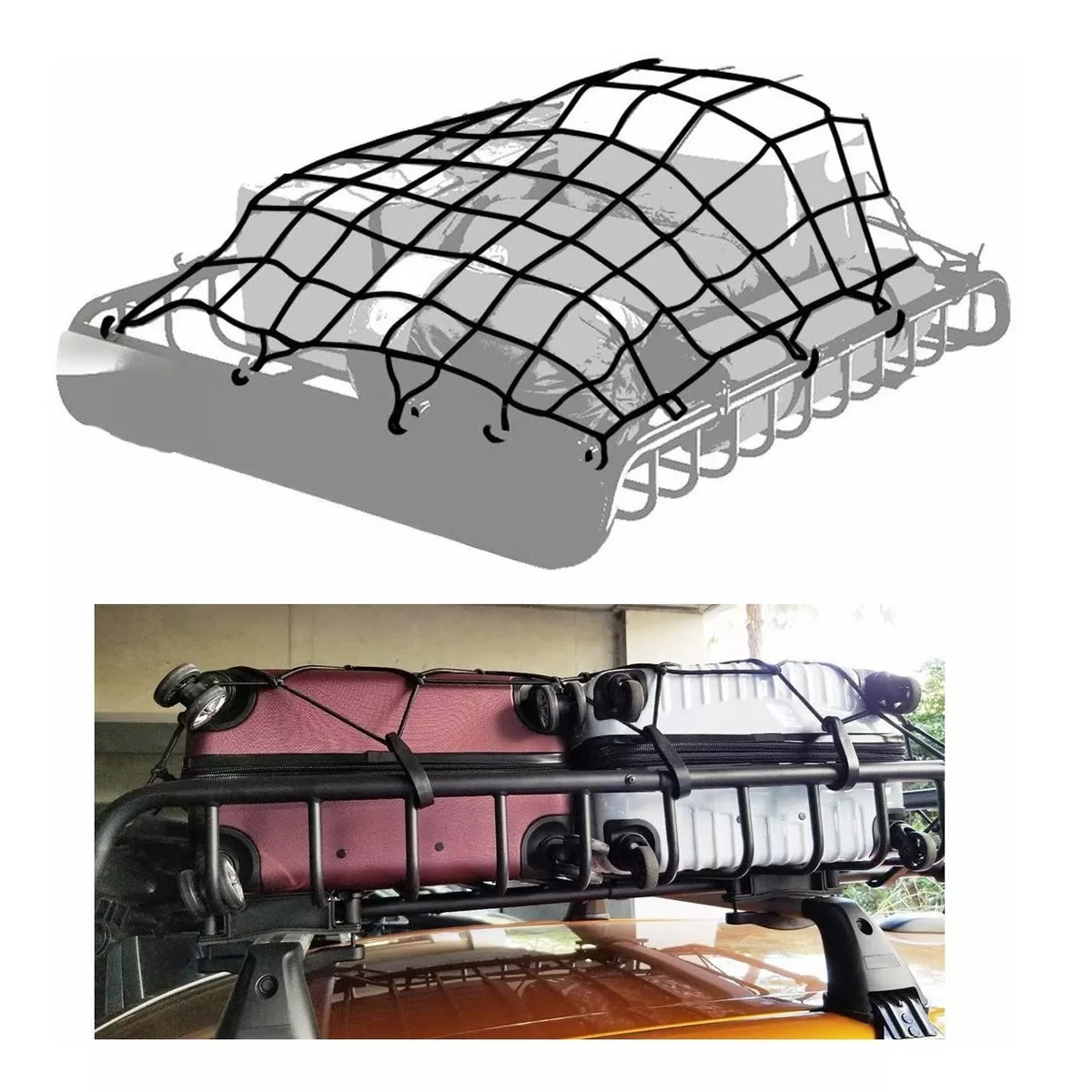 Red Malla Para Canastilla Portaequipaje Universal 120*90cm