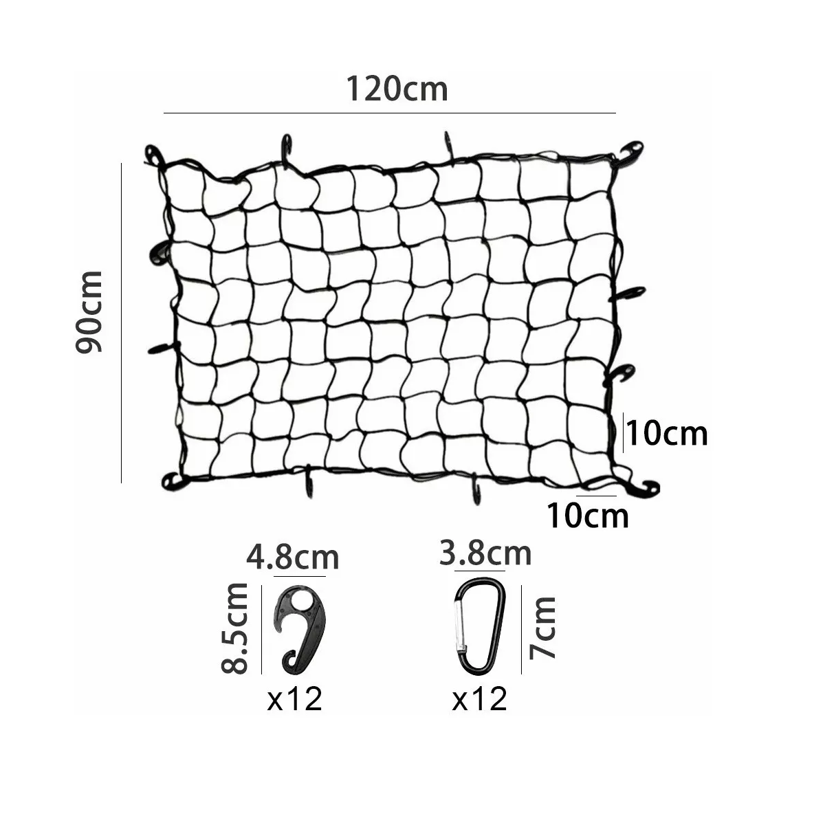 Red Malla Para Canastilla Portaequipaje Universal 120*90cm