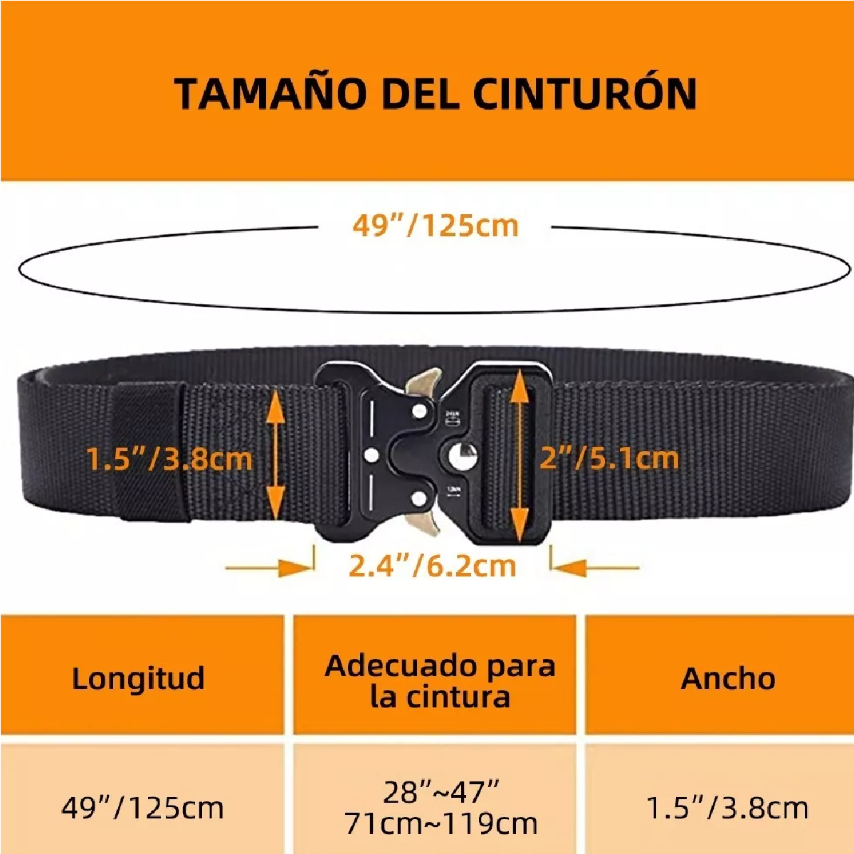 Cinturón Táctico Con Bolsa De Cinturón Táctico Y Gancho Negro L