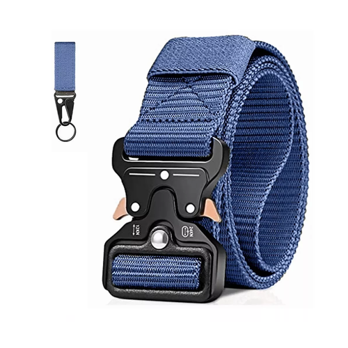 Cinturón Táctico Con Engranajes De Soporte De Llavero 125cm Azul