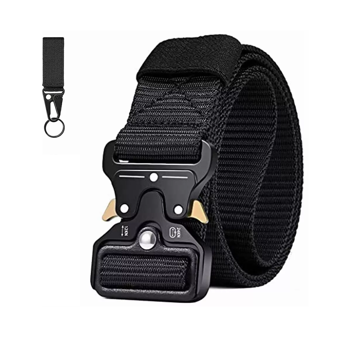 Cinturón Táctico Con Engranajes De Soporte De Llavero 125cm Negro