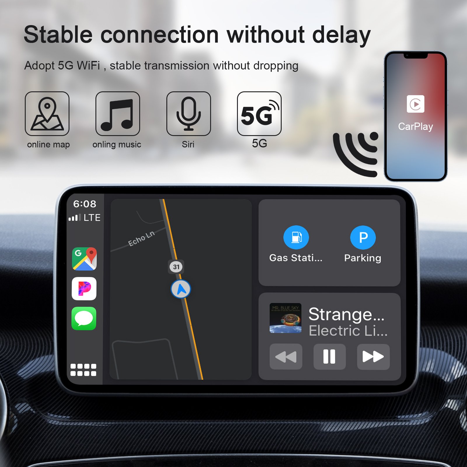 Adaptador Carplay Inálambrico Wireless Plug & Play iPhone
