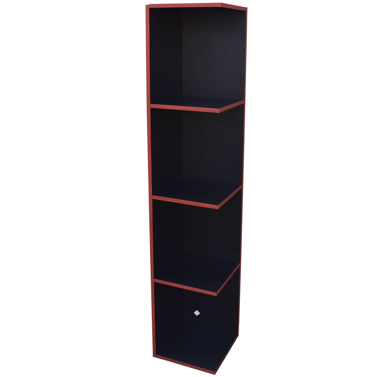 Mueble esquinero con Repisas Cuadradas Fabricado en Melamina Texturizada de Alta Resistencia, color Negro Rojo