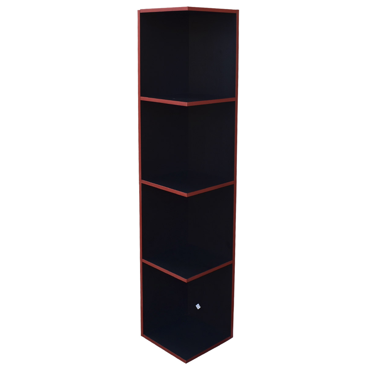 Mueble esquinero con Repisas Cuadradas Fabricado en Melamina Texturizada de Alta Resistencia, color Negro Rojo