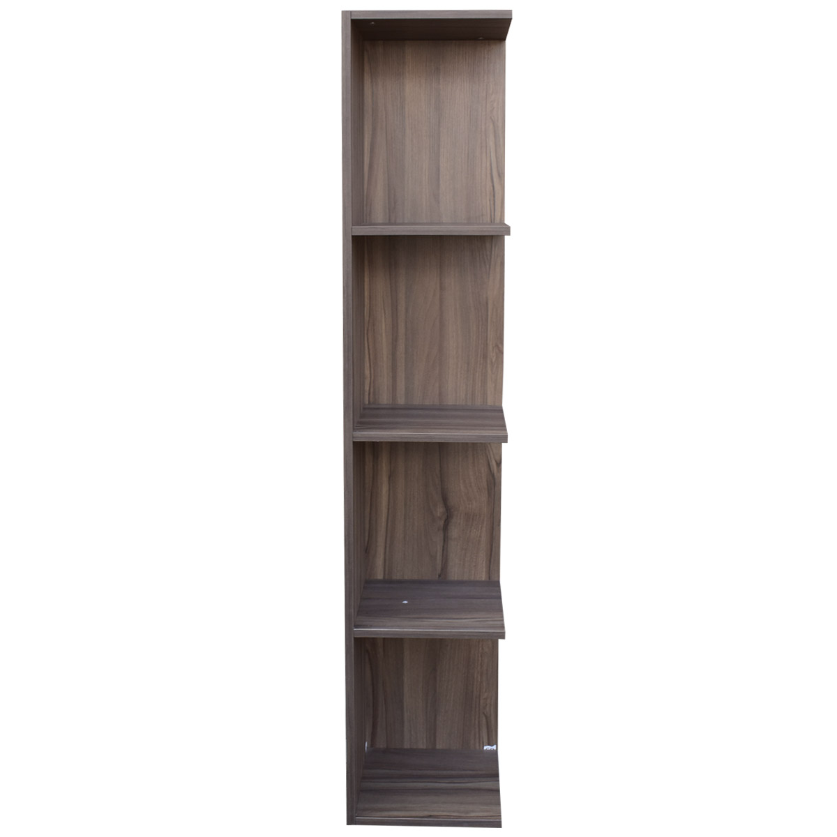 Mueble esquinero con Repisas Cuadradas Fabricado en Melamina Texturizada de Alta Resistencia, color Parota