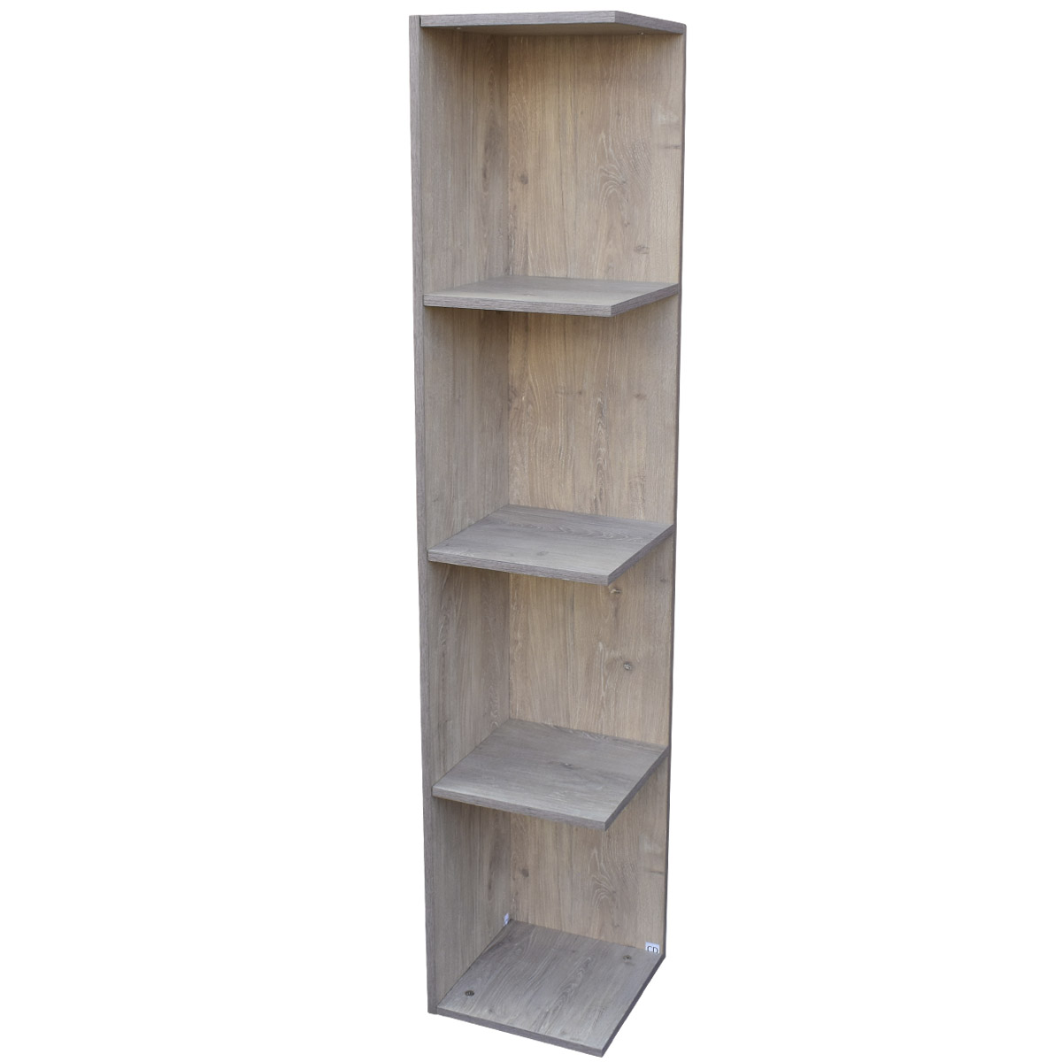 Mueble esquinero con Repisas Cuadradas Fabricado en Melamina Texturizada de Alta Resistencia, color Roble