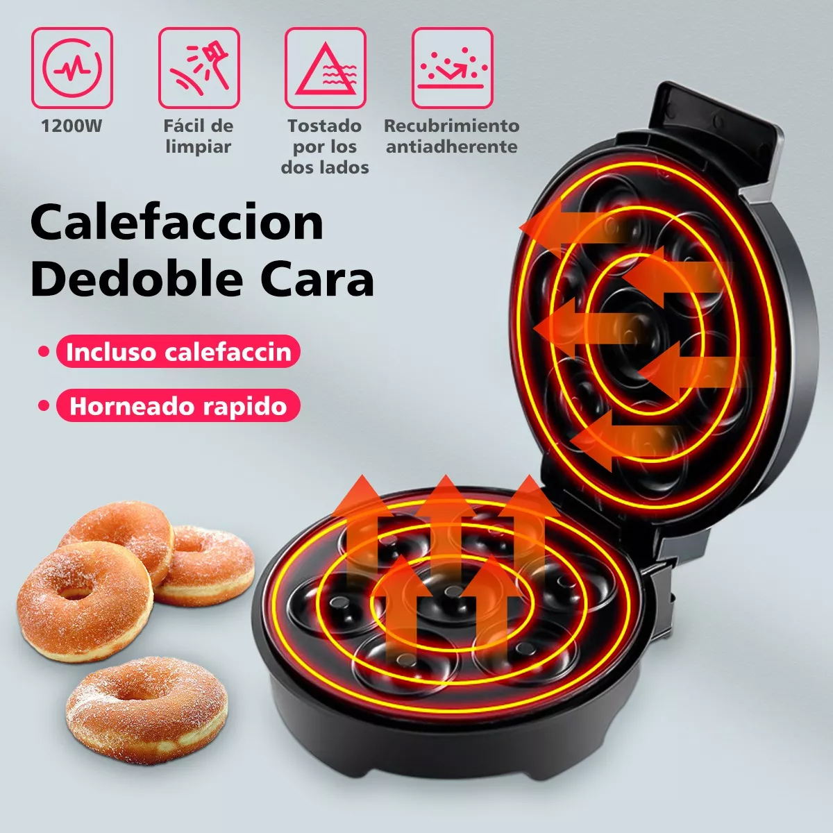 Máquina Para Hacer Desayuno Donas Mini Repostería Antiadherente Express