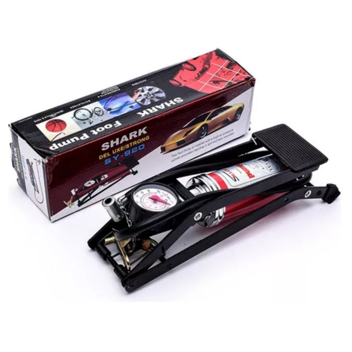 BOMBA DE AIRE PORTÁTIL PARA BICICLETA CON MANÓMETRO