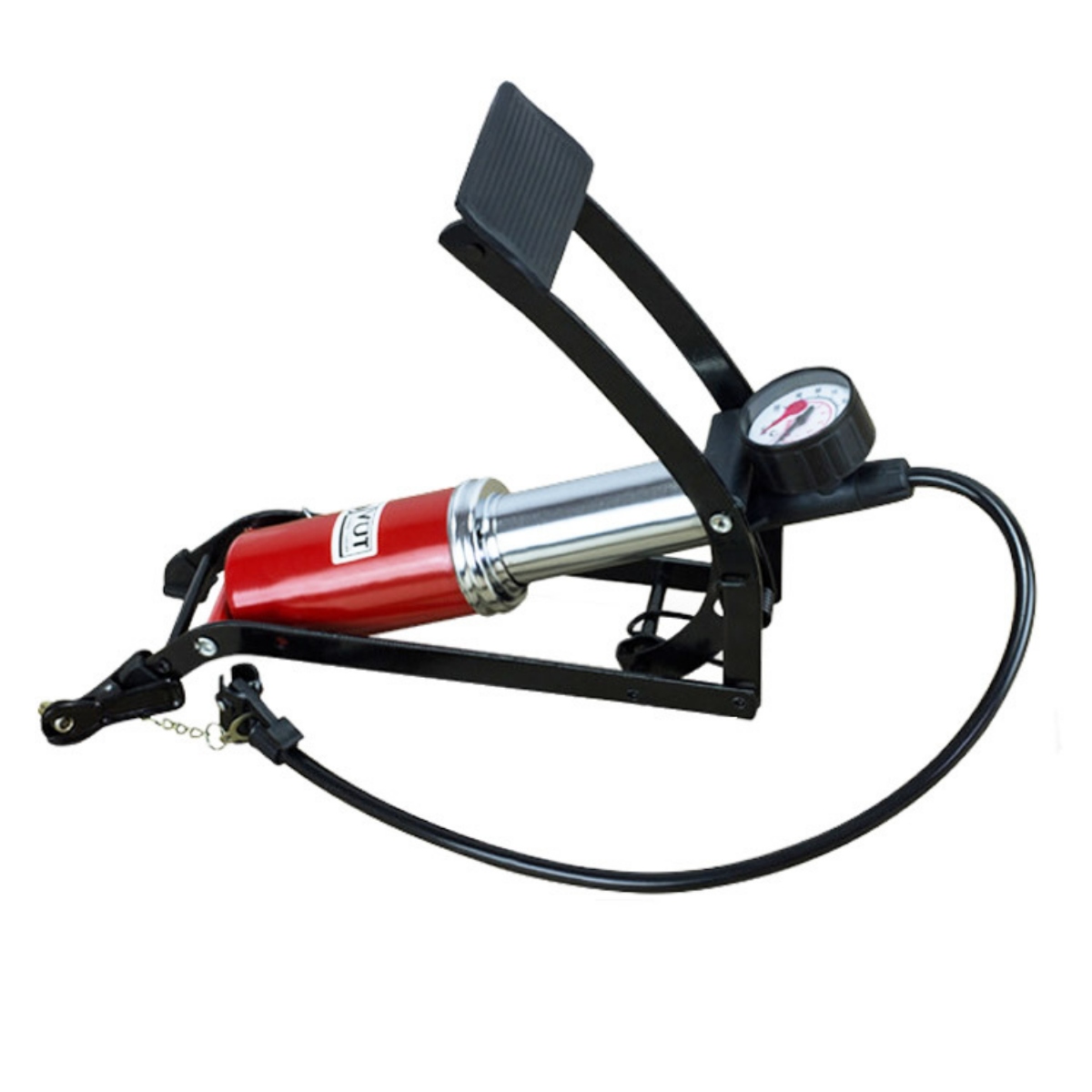 BOMBA DE AIRE PORTÁTIL PARA BICICLETA CON MANÓMETRO