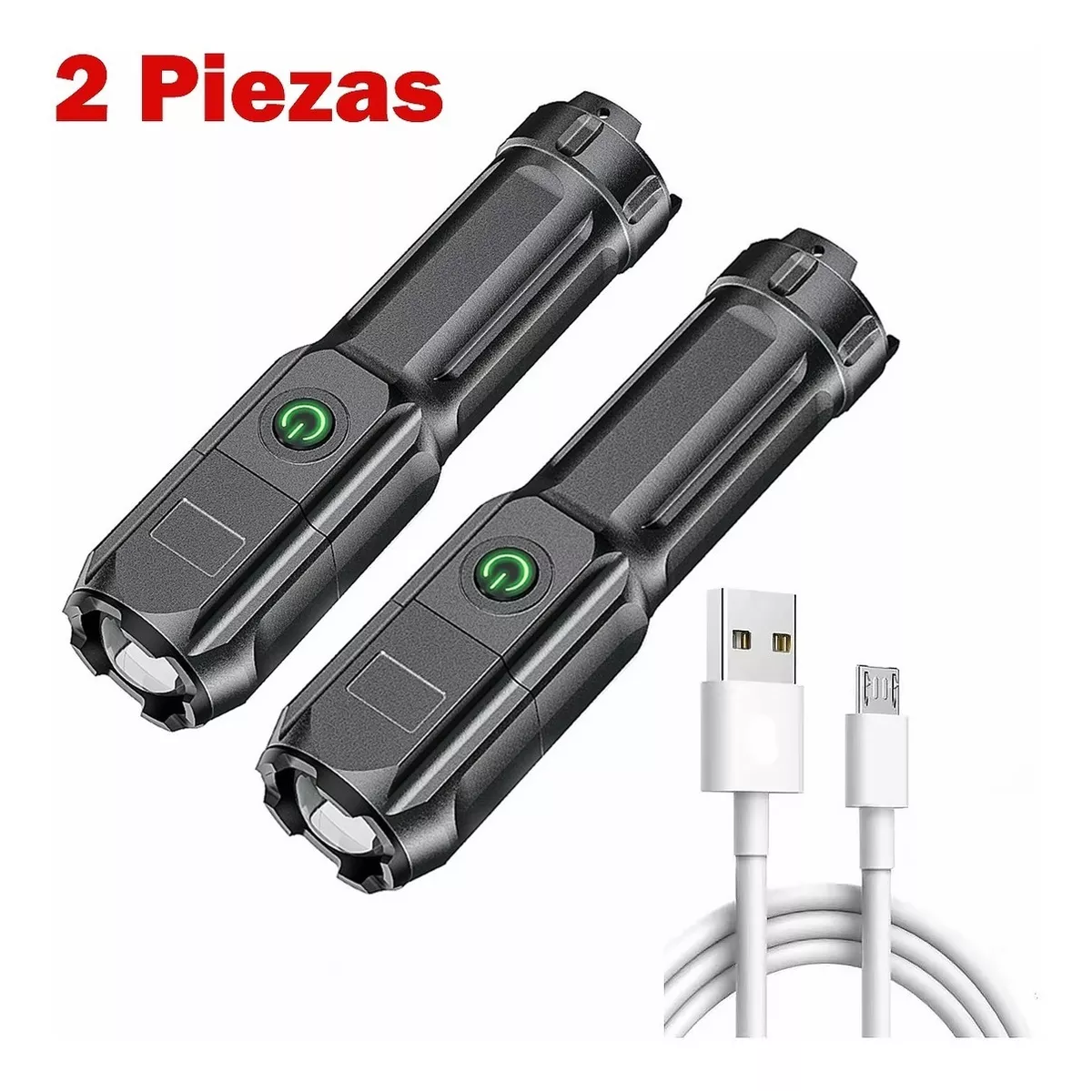 Duo Lámpara Tactica Super Potente Led Zoom