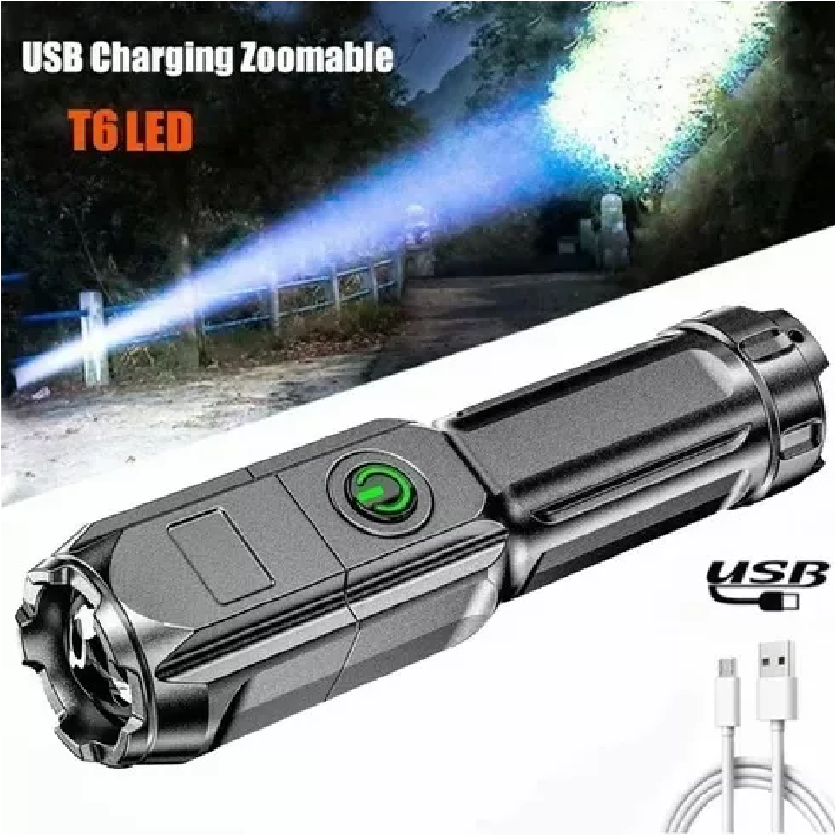 Duo Lámpara Tactica Super Potente Led Zoom