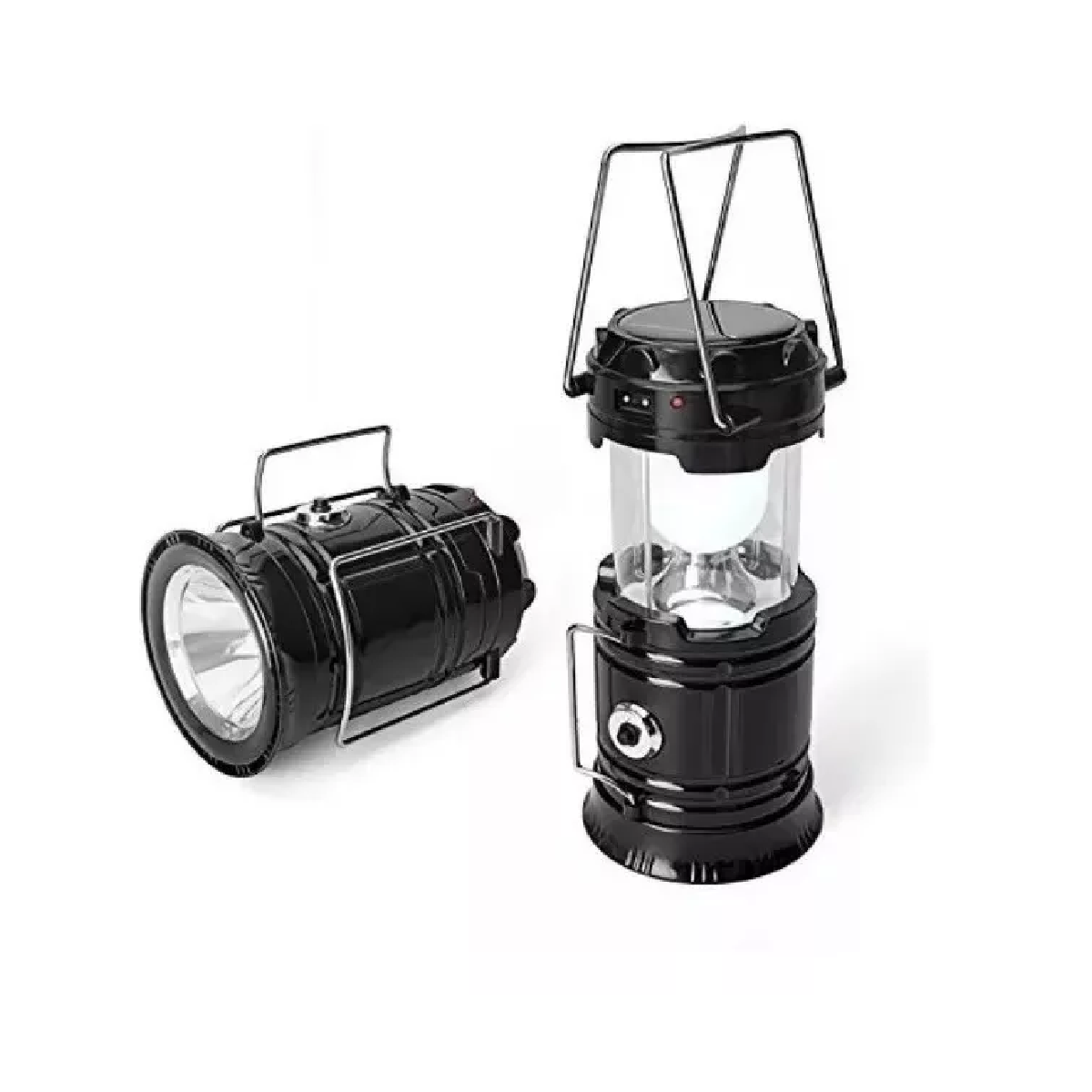 Lampara Solar Para Campismo Recargable Usb Negro