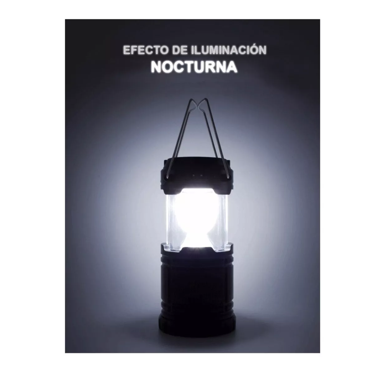 Lampara Solar Para Campismo Recargable Usb Negro