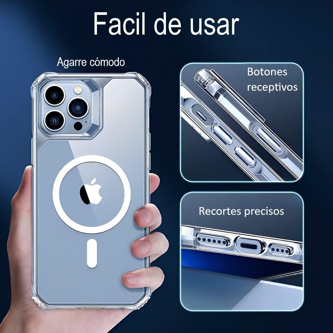 Funda Protector para iPhone 11 Pro MAX de 6.5" Case Transparente con Carga Magnética e inalámbrica Magsafe (2023) Carcasa a Prueba de Golpes Uso Rudo