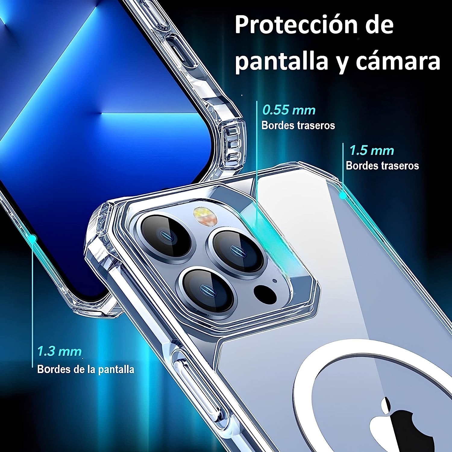 Funda Protector para iPhone 11 Pro MAX de 6.5" Case Transparente con Carga Magnética e inalámbrica Magsafe (2023) Carcasa a Prueba de Golpes Uso Rudo