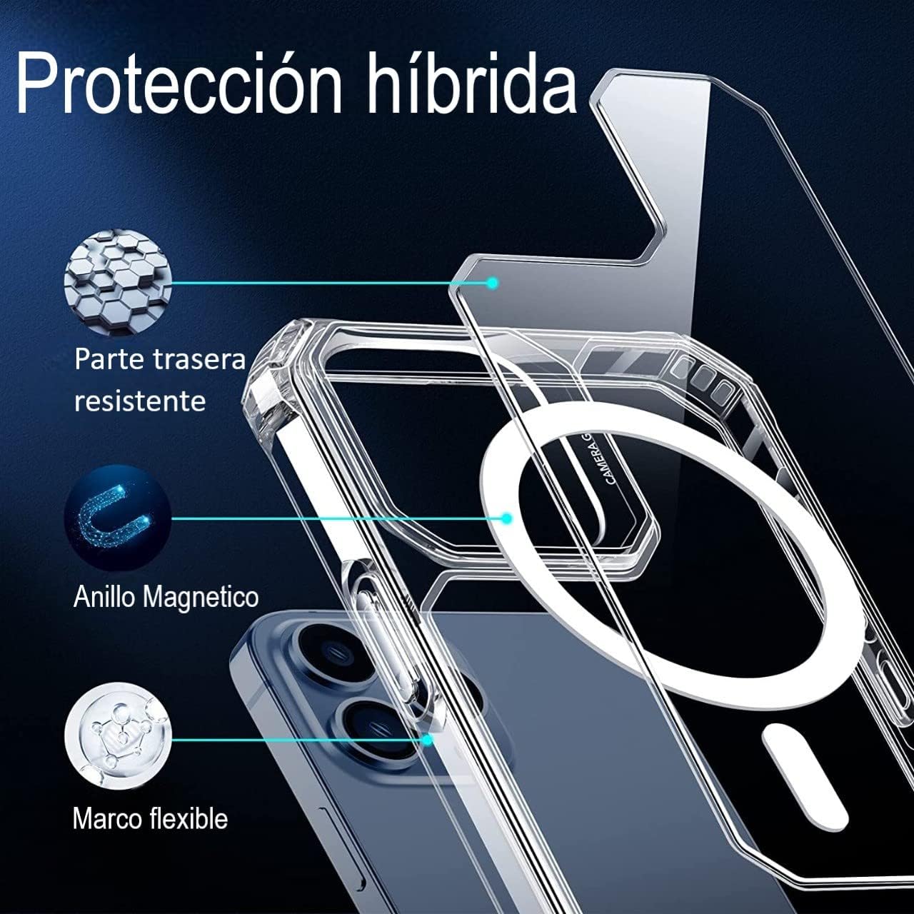 Funda Protector para iPhone 11 Pro MAX de 6.5" Case Transparente con Carga Magnética e inalámbrica Magsafe (2023) Carcasa a Prueba de Golpes Uso Rudo