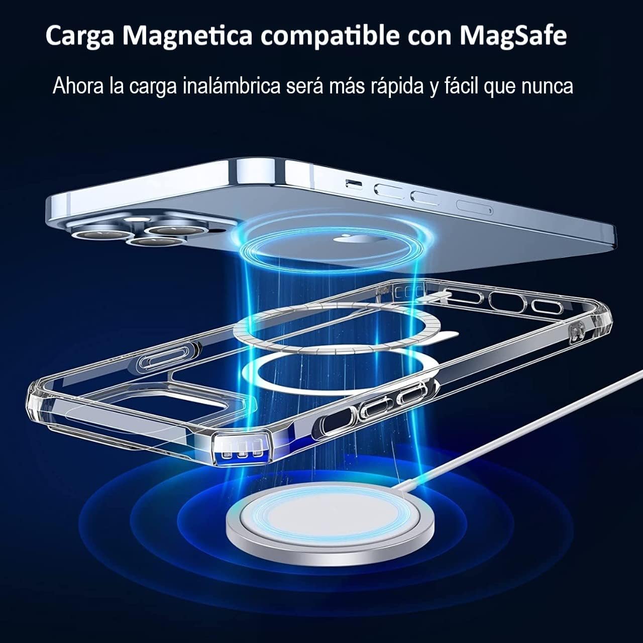 Funda Protector para iPhone 11 Pro MAX de 6.5" Case Transparente con Carga Magnética e inalámbrica Magsafe (2023) Carcasa a Prueba de Golpes Uso Rudo