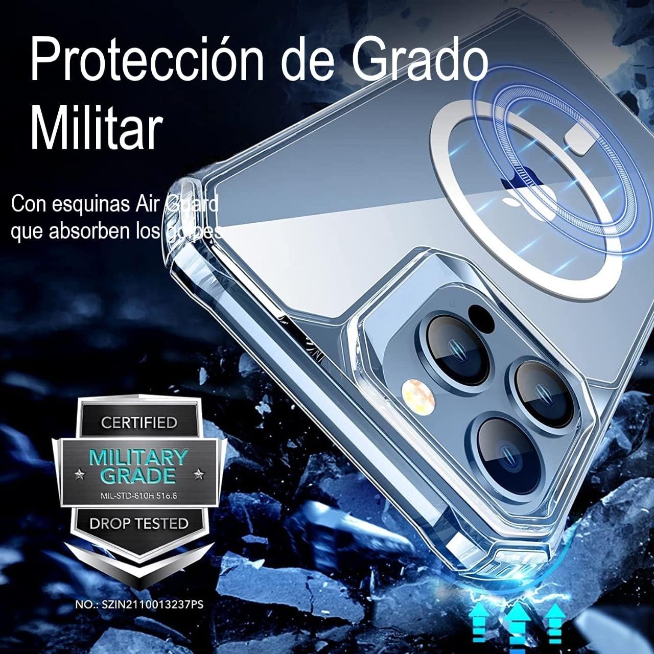 Funda Protector para iPhone 11 Pro MAX de 6.5" Case Transparente con Carga Magnética e inalámbrica Magsafe (2023) Carcasa a Prueba de Golpes Uso Rudo