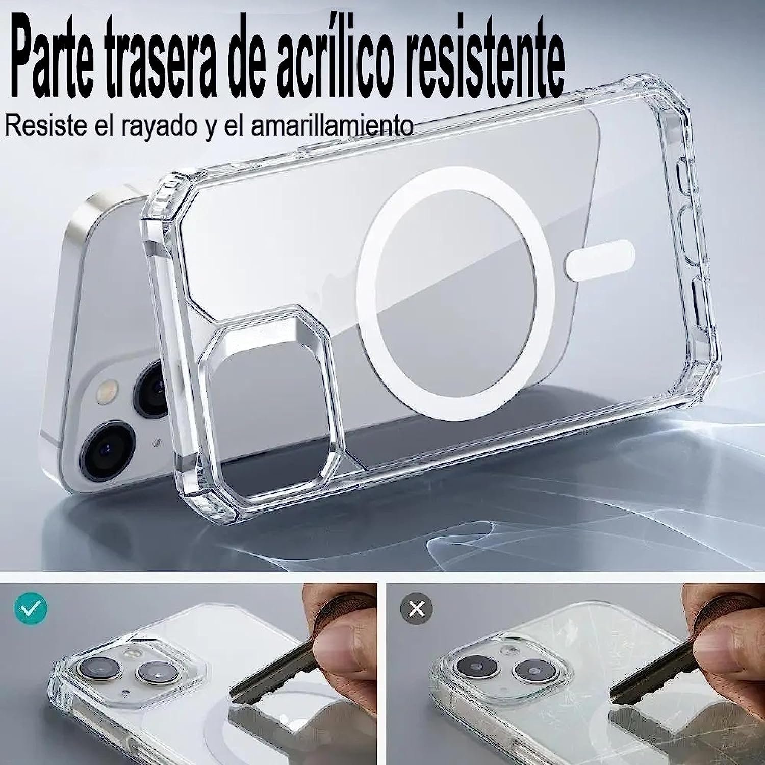 Carcasa protectora magnética compatible con Magsafe para iPhone 11 12 Pro  Max mini carcasa trasera transparente a prueba de golpes