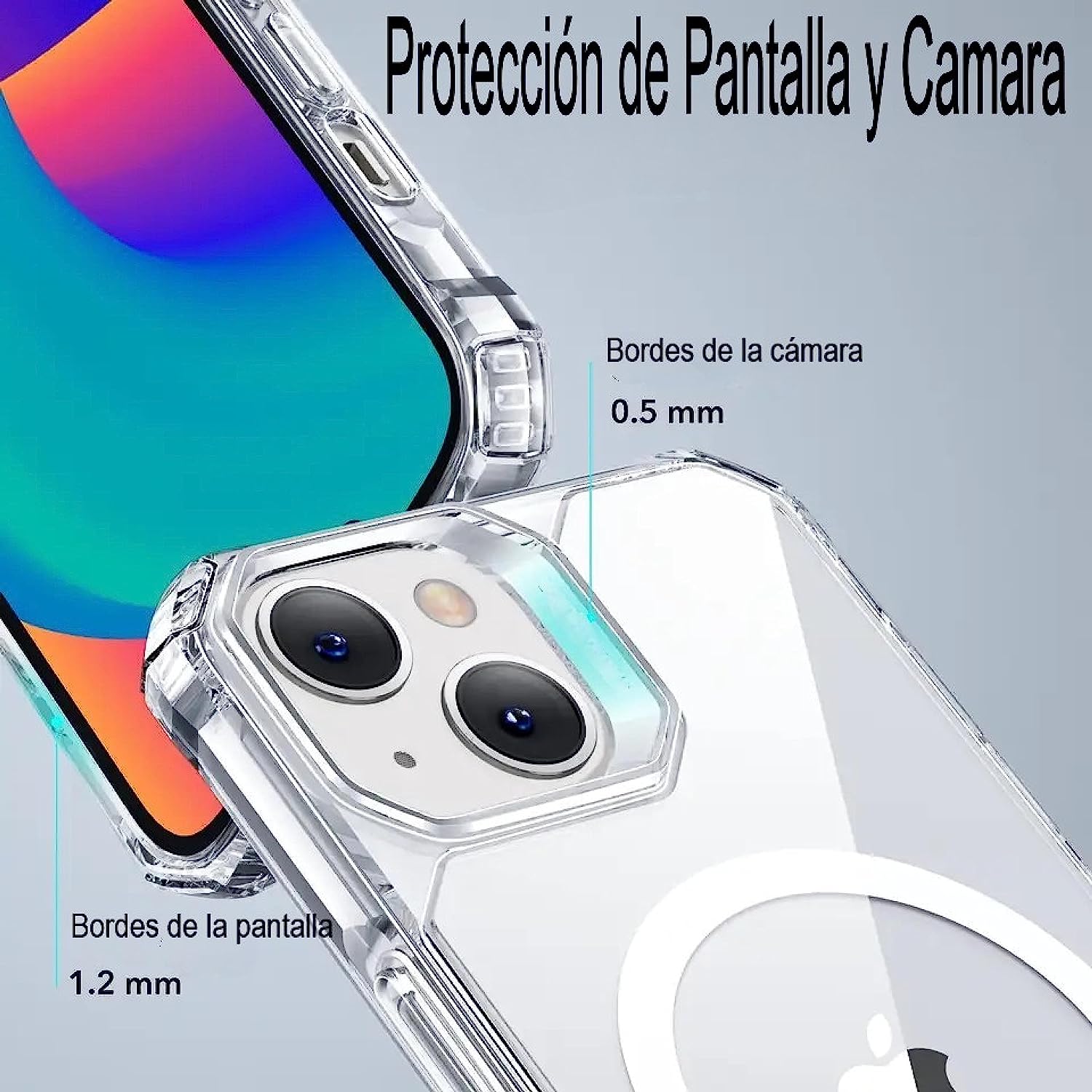 Funda para iPhone XS MAX de 6.5" Case Transparente de Uso Rudo Compatible con Cargador Magsafe y Carga Inalambrica Carcasa con Esquinas Reforzadas A Prueba de Golpes Grado Militar