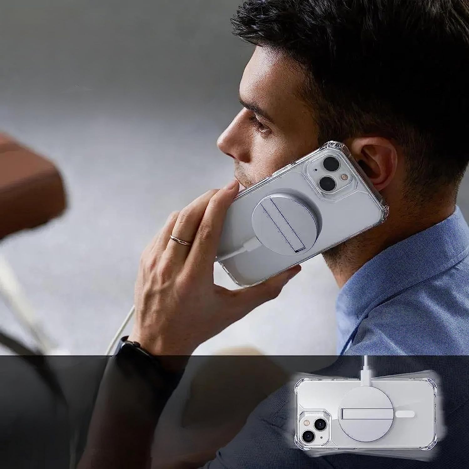 Funda para iPhone XS MAX de 6.5" Case Transparente de Uso Rudo Compatible con Cargador Magsafe y Carga Inalambrica Carcasa con Esquinas Reforzadas A Prueba de Golpes Grado Militar