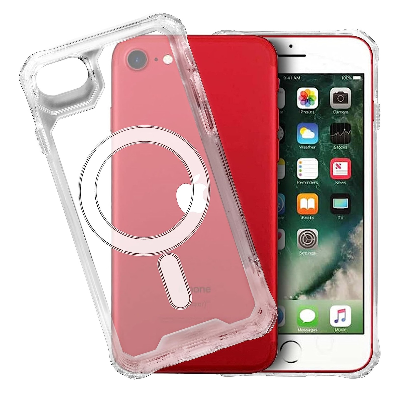 Funda para iPhone SE 3 2022 / iPhone SE 2 2020 de 4.7" Case Compatible con Magsafe y Carga Inalambrica Funda iPhone 7 / iPhone 8 con Esquinas Reforzadas a Prueba de Golpes Uso Rudo