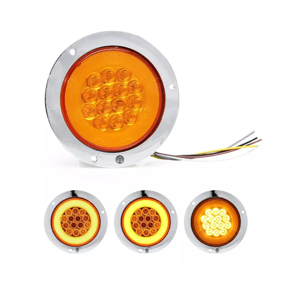 Plafon 14 Led Redondo Aro Plasma Gel 4 Funciones 12-24v F1 Ambar 
