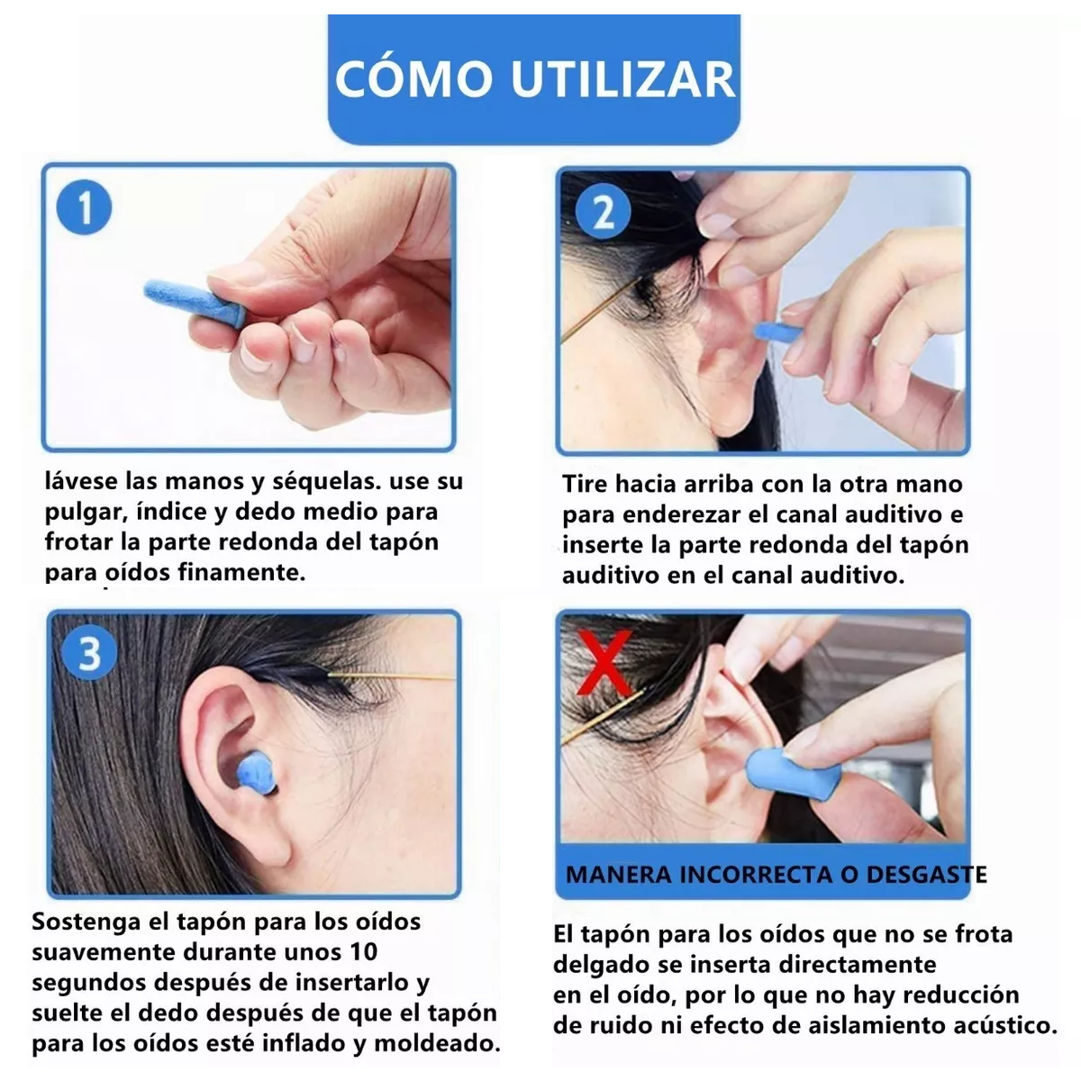 Tapones Para Oídos Ultra Suaves Silicona Para Dormir 60 Par