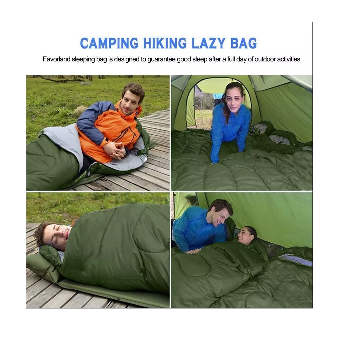 Saco De Dormir Para Acampar Al Aire Libre 1 Kg Verde Militar