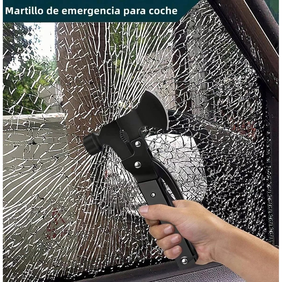 Multiherramienta Portatil Martillo Y Hacha 14 En 1 Con Funda Negro