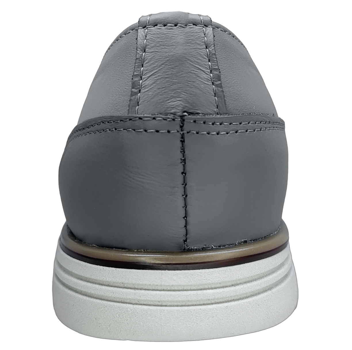 Zapato Casual Bostoniano Color Gris Hombre Piel