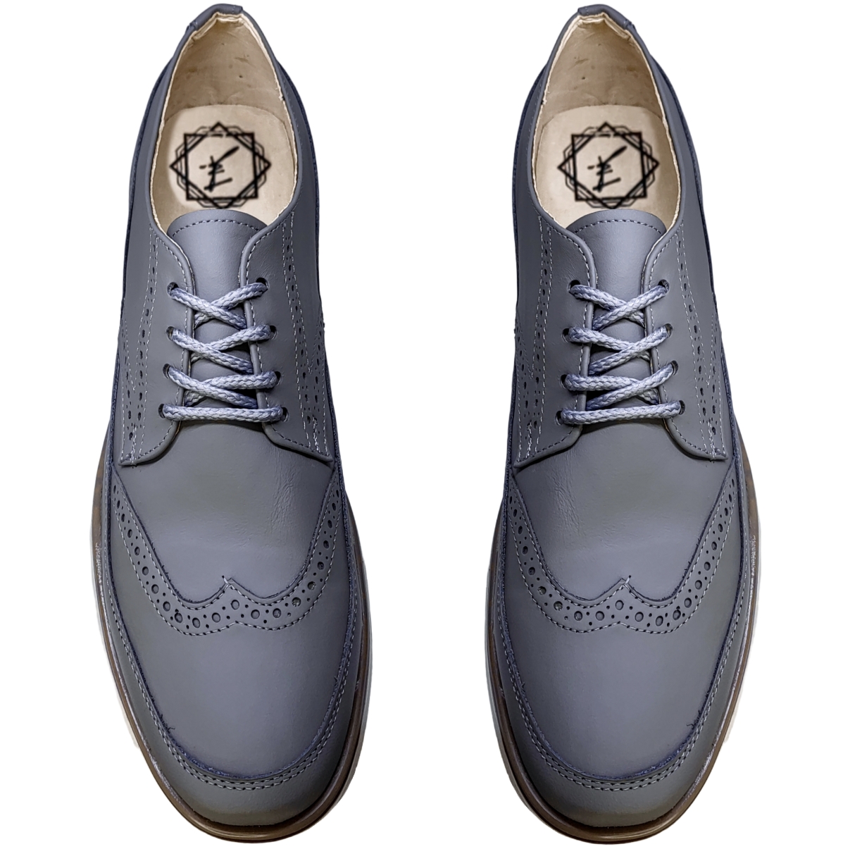 Zapato Casual Bostoniano Color Gris Hombre Piel