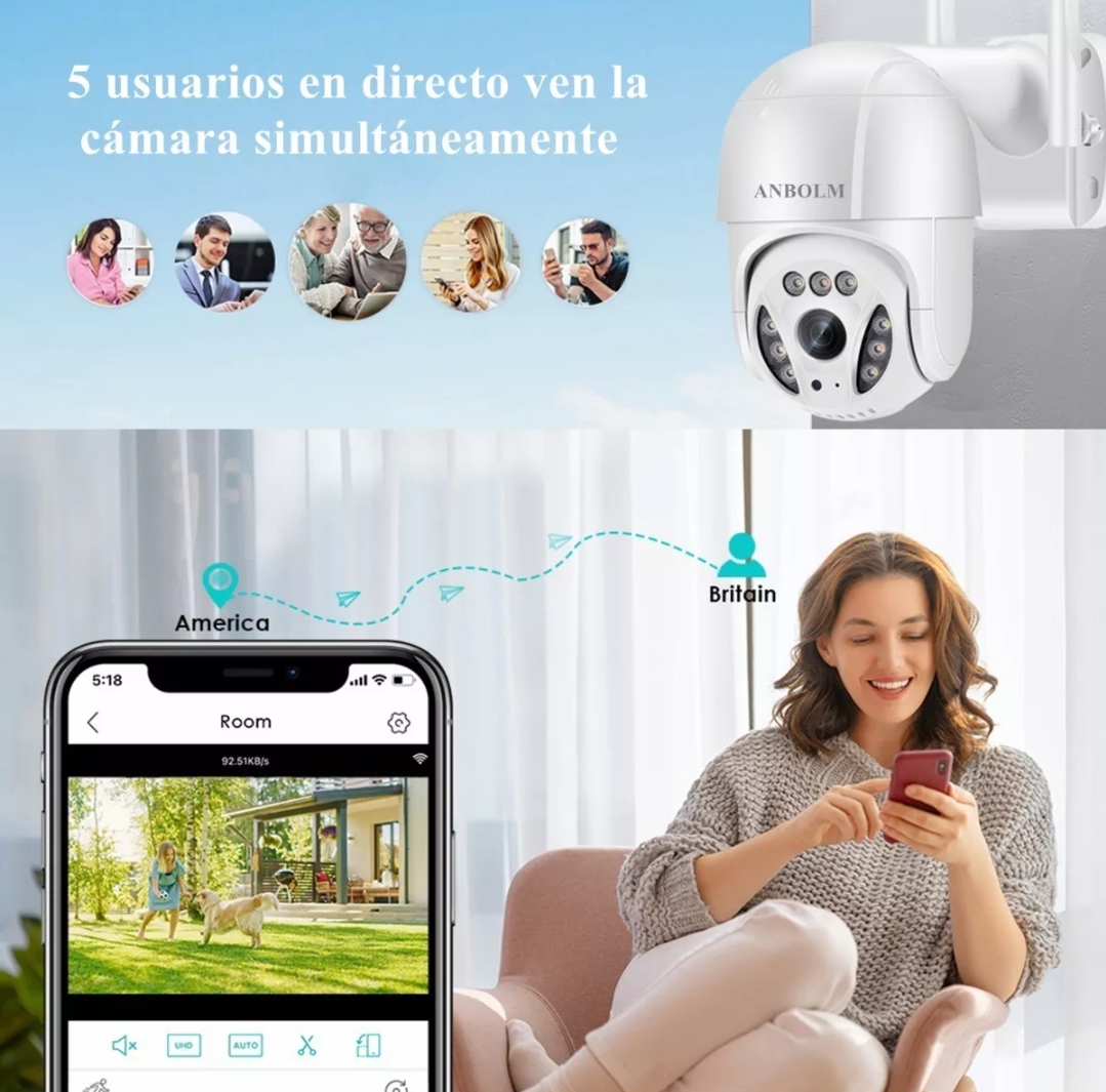 Ultra Hd 4mp Cámaras De Seguridad Exterior Wifi Con 360 Ptz