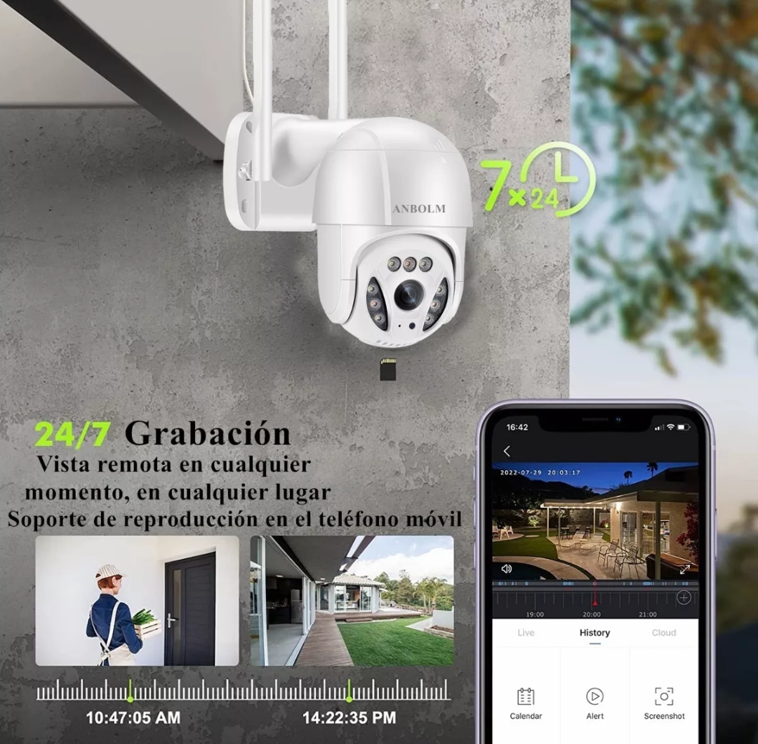 Ultra Hd 4mp Cámaras De Seguridad Exterior Wifi Con 360 Ptz