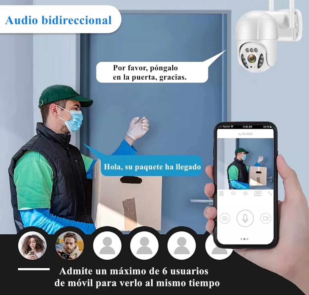 Ultra Hd 4mp Cámaras De Seguridad Exterior Wifi Con 360 Ptz