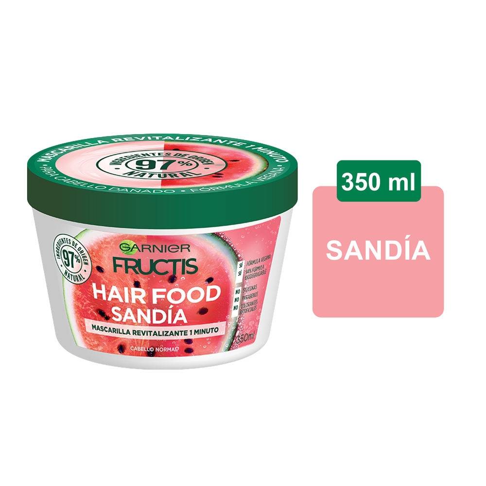 Garnier Fructis Hair Food Sandía, Shampoo, Acondicionador, Mascarilla, 3 Piezas