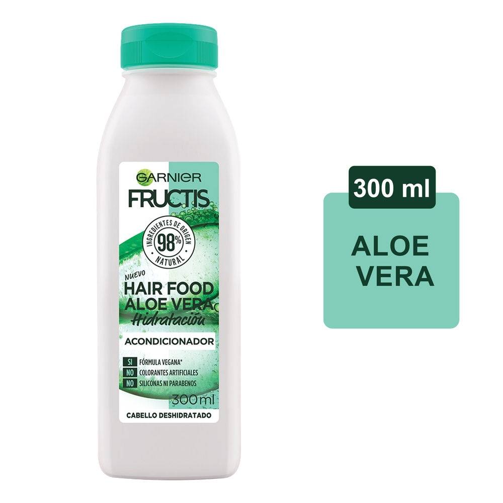 Fructis Hair Food Aloe Vera Shampoo, Acondicionador, Mascarilla, Garnier, 3 Piezas