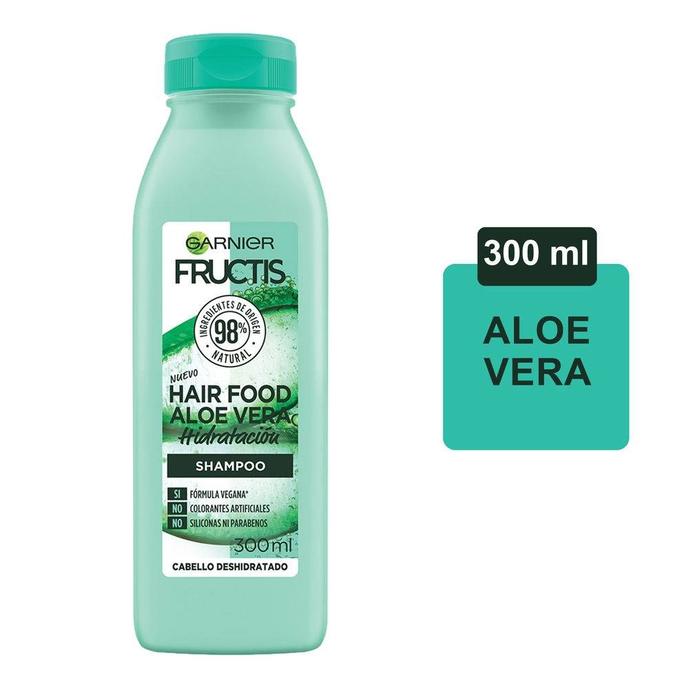 Fructis Hair Food Aloe Vera Shampoo, Acondicionador, Mascarilla, Garnier, 3 Piezas
