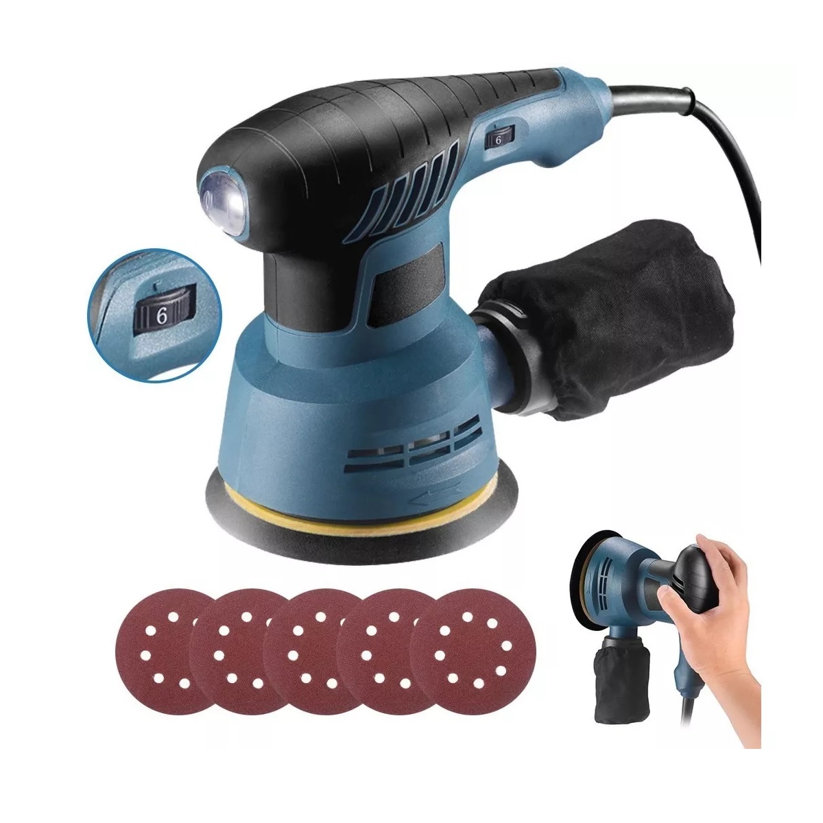 Lijadora Roto Orbital 300w 6 Variaciones De Velocidad
